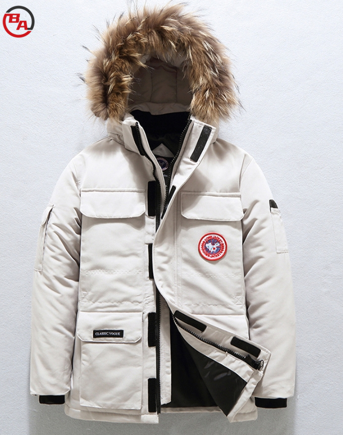 CustomApparelVendorMen'sWinterJacketThickenCoatWarmPufferJacketWithFauxFurHood