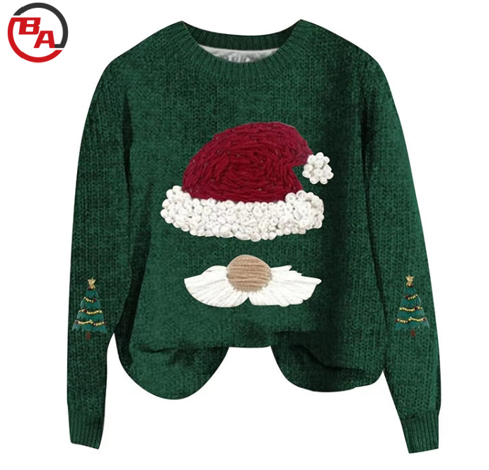 CustomApparelVendorChristmasSweaterLoosePulloverKnittedCasualSweaterShirt1