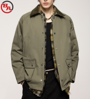 CustomApparelVendorElasticAnti-wrinkleVintageWorkwearLapelTrenchCoat2