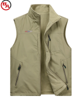 ApparelCustomVendorMen'sVestFullZipperJacketMulti-pocketReversibleWorkwear