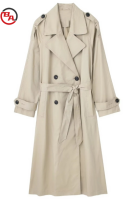 CustomApparelFactoryWomensDoubleBreastedMidLengthTrenchCoatDressyOvercoatwithBeltCasualOutfits