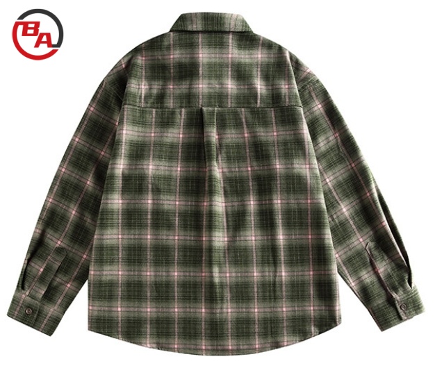 RetroPlaidLongSleeveShacketShirtFlannelButtonDownCasualShirtwithPockets1