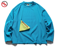 CustomApparelVendorCrewneckLongSleeveCasualLoosePulloverTopswithPocket