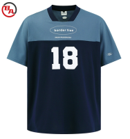 OEMApparelVendorMensJerseyBaggyContrastShirtsGraphicOversizedVNeckTshirtsSummerTops