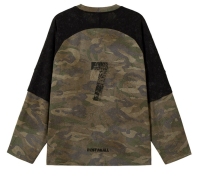 CustomApparelVendorMen'sFakeTwo-pieceRoundNeckSweatshirtRetroCamouflagePulloverTee1