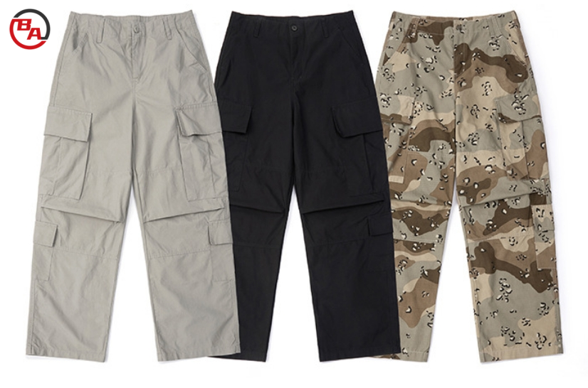 CustomApparelFactoryMen'sMulti-pocketWorkwearCasualLooseCargoStraightPants