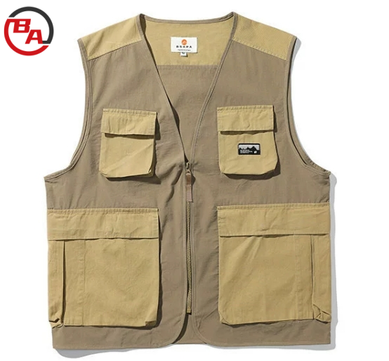 ApparelCustomSupplierMen'sLightweightOutdoorFishingWorkCargoVestJacketMultiColorandPockets
