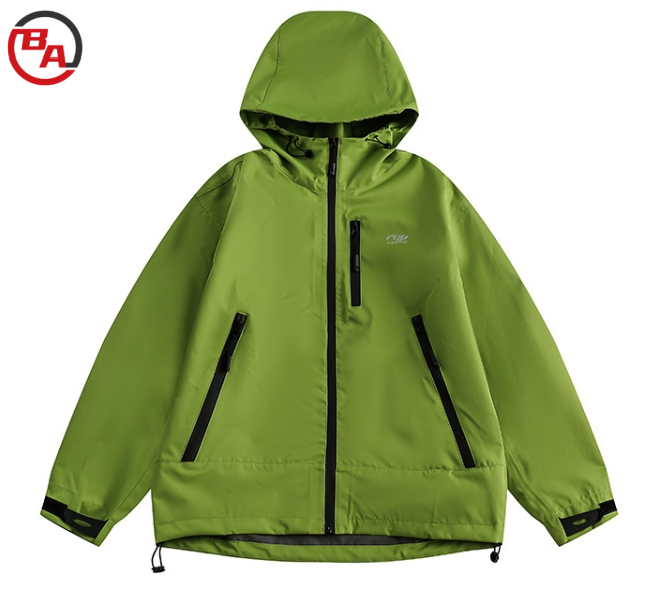 ApparelCustomFactoryMensLightweightWaterproofZipperJacketRainHoodedJacketsforHiking8