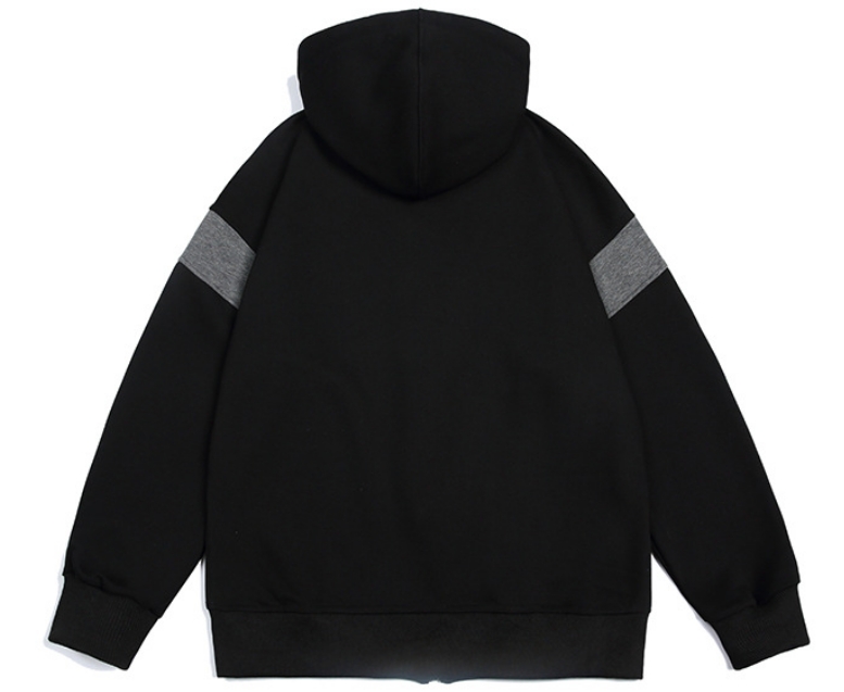 SmallMOQApparelSupplierMen'sZipUpHoodieFleeceLinedPulloverHoodedSweatshirtLongSleeveEmbroideredLetterCardiganTop1