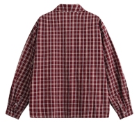 CustomApparelFactoryMen'sFlannelRedPlaidShirtLongSleeveButtonDownShirtCottonCasualLightweightShirtwithPocket1