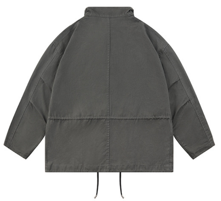 SmallQuantityApparelSupplierCasualWorkwearStandCollarJacketCasualLooseCoatForMen3