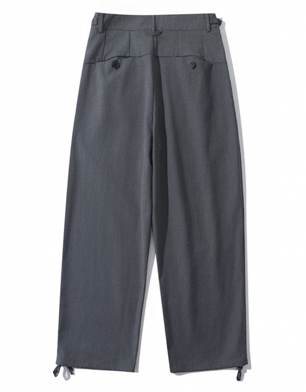 CustomApparelFactoryMen'sBaggyWideLegPantsZipperFlyPleatedTrouserssuitPantswithPocket1