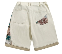 SmallmoqapparelVendorMen'sEmbroideredLooseShortsPatchworkZipperUpShortswithPocket1