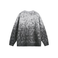 SmallQuantityApparelFactoryMen'sGradientWarmSweaterLooseLongSleeveKnittedRoundNeck5