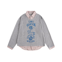 ApparelCustomFactoryKnittedSplicingLapelSweaterLong-SleeveFakeTwo-PieceLooseTop2