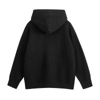 CustomApparelFactoryUnisexHoodedSweaterLooseHalfButtonCardiganPulloverKnittedTop1