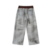 ApparelCustomFactoryDistressedWashedJeansforWomenPrintLooseFloor-lengthStraightPants1
