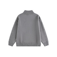 SmallQuantityApparelSupplierMen'sLongSleeveKnittedSweaterStand-upCollarCardiganEmbroideredSweater1