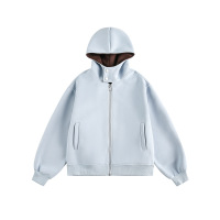 CustomApparelSupplierUnisexOversizedHoodiesLongSleeveZipperUpCardiganWinterSweatshirt