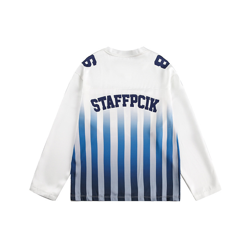 CustomApparelFactoryV-neckLong-sleevedFootballJerseywithColorblockingUnisexSportsTee1