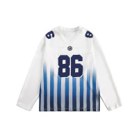 CustomApparelFactoryV-neckLong-sleevedFootballJerseywithColorblockingUnisexSportsTee