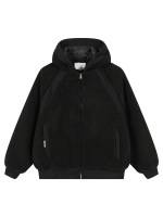 ApparelCustomFactoryMen'sPolarFleeceJacketSherpaLinedWarmFullZipUpRaglanJacketwithHoodOuterwear