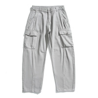 SmallMOQApparelFactoryWashedDenimStraight-legCargoPantswithMultiplePocketsforMen