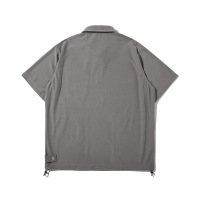 ApparelCustomSupplierMen'sVerticalStripedLooseShortSleevesPulloverPoloQuarterShirt3