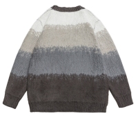ApparelCustomFactoryGradientContrastPulloverSweaterStripedLongSleeveLooseCrewneckJumperTops2