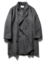 CustomApparelFactorySolidWoolBlendCoatNotchedCollarDoubleBreastedOuterwearLongJacket
