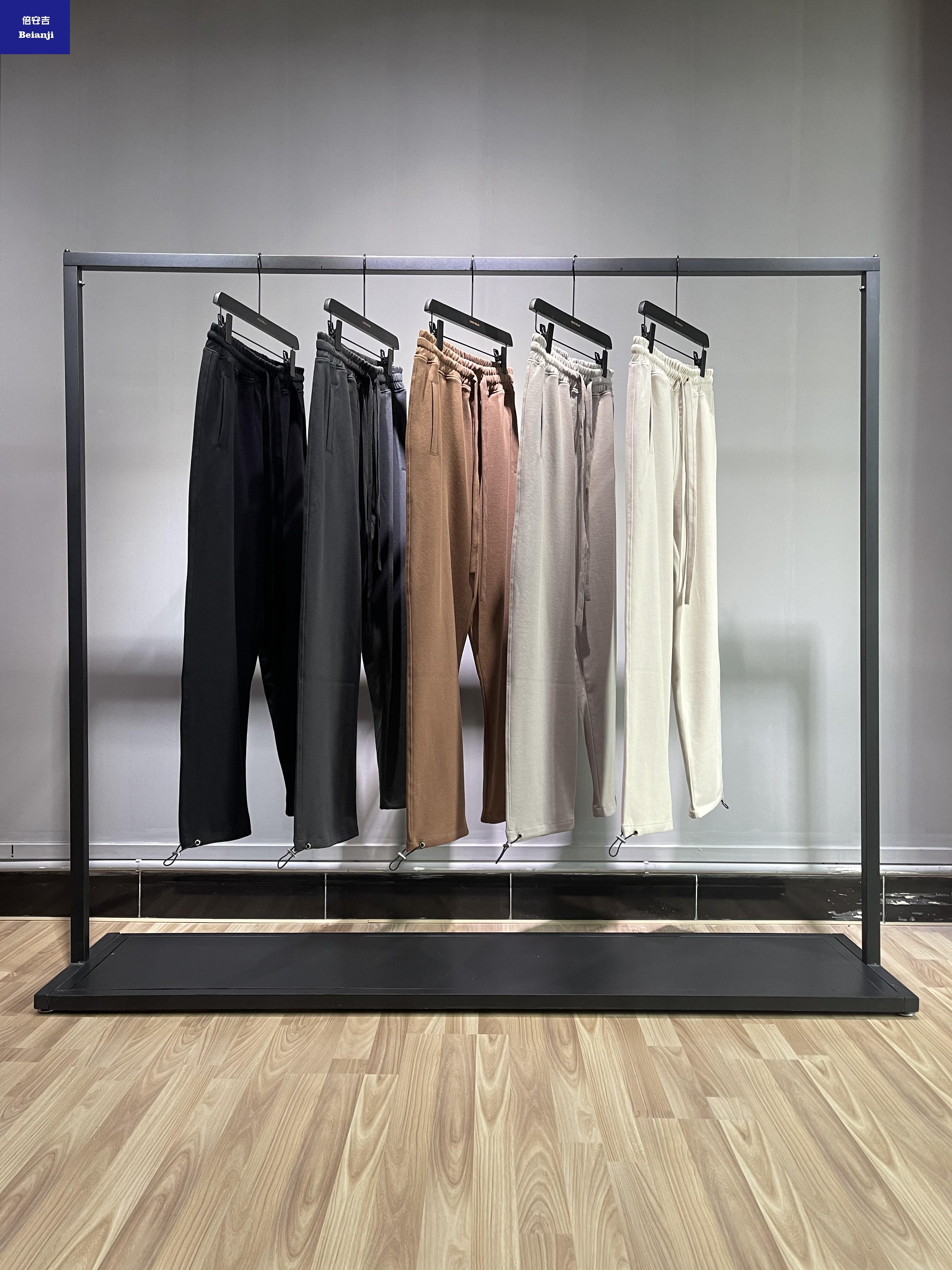 Cottontwillstraightlegpantscasualmen'strousers300gthinstyletidebrandhighstreetsportselasticpants-7