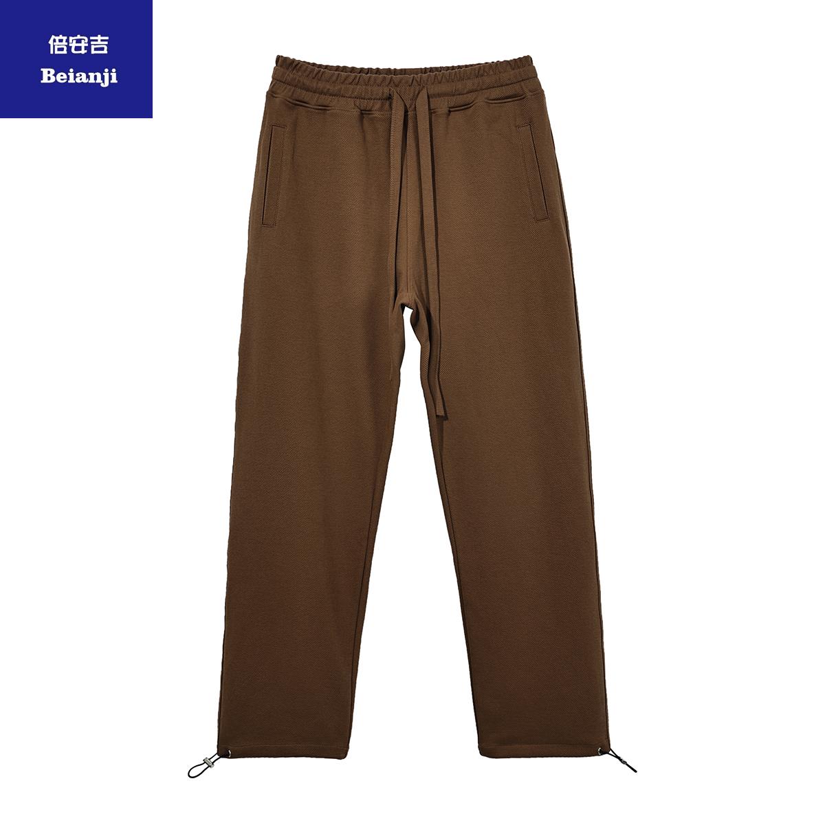 Cottontwillstraightlegpantscasualmen'strousers300gthinstyletidebrandhighstreetsportselasticpants-9