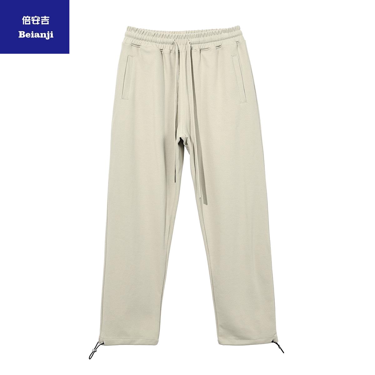 Cottontwillstraightlegpantscasualmen'strousers300gthinstyletidebrandhighstreetsportselasticpants-11