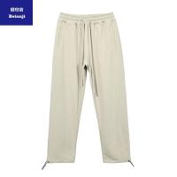 Cottontwillstraightlegpantscasualmen'strousers300gthinstyletidebrandhighstreetsportselasticpants-11