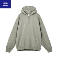 TwillhoodiehalfchestZipperhoodiestreetwearlongsleevehoodie-15