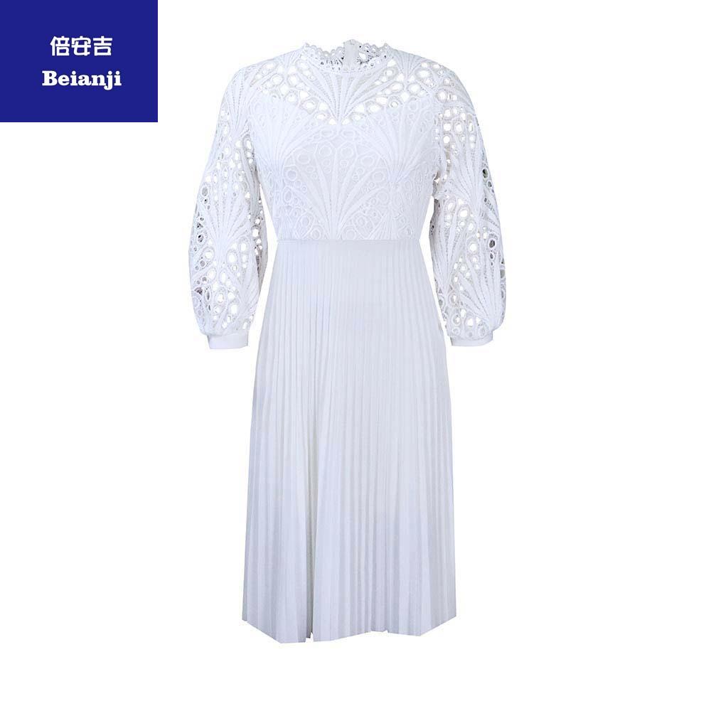 AmazonPlusSizeblackLaceDressHookflowersexyhollowedoutPleateddresswholesalewomensclothingmanufacturers-3