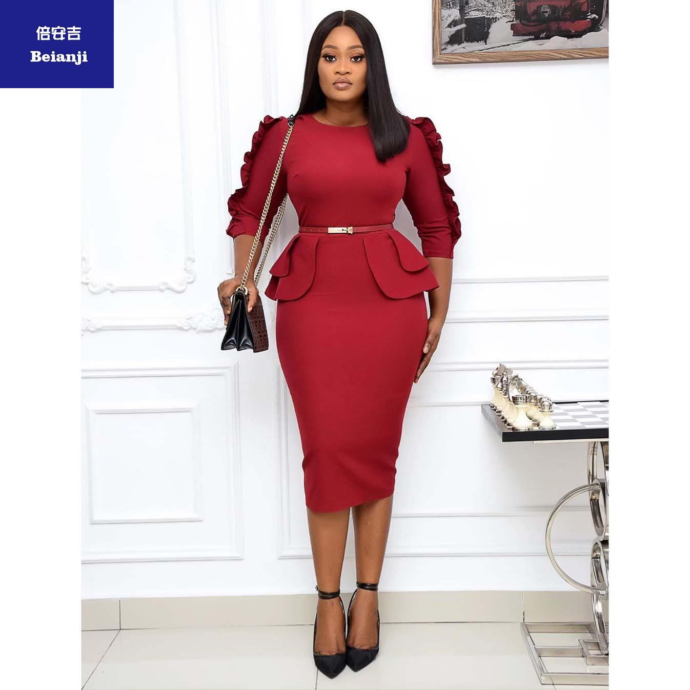 2023newcareerofficeskirttemperamentcommuterEuropeandtheUnitedStateslargesizedress-10