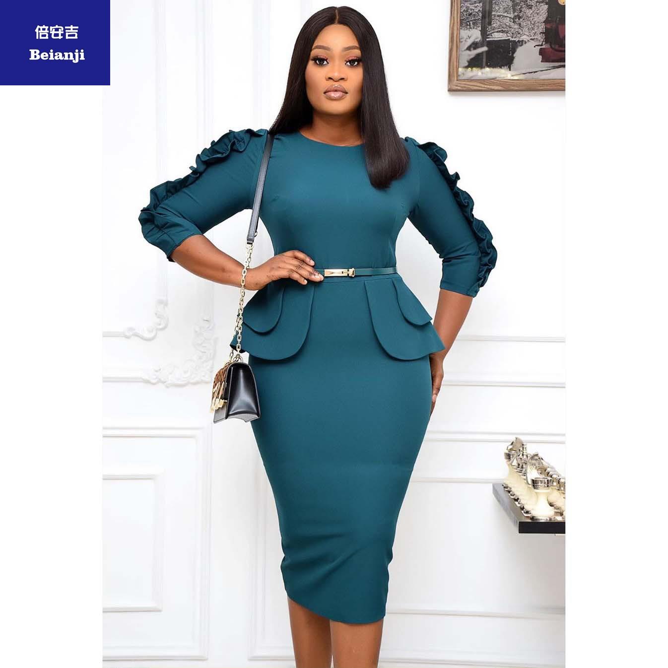 2023newcareerofficeskirttemperamentcommuterEuropeandtheUnitedStateslargesizedress-11