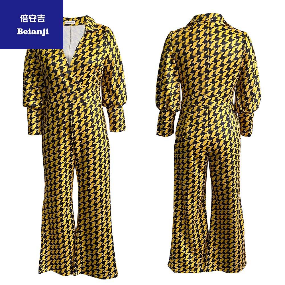 AmazonWomen'sjumpsuitSpringlooseelasticV-neckstraightleghighwaisttemperamentcross-borderjumpsuit-12