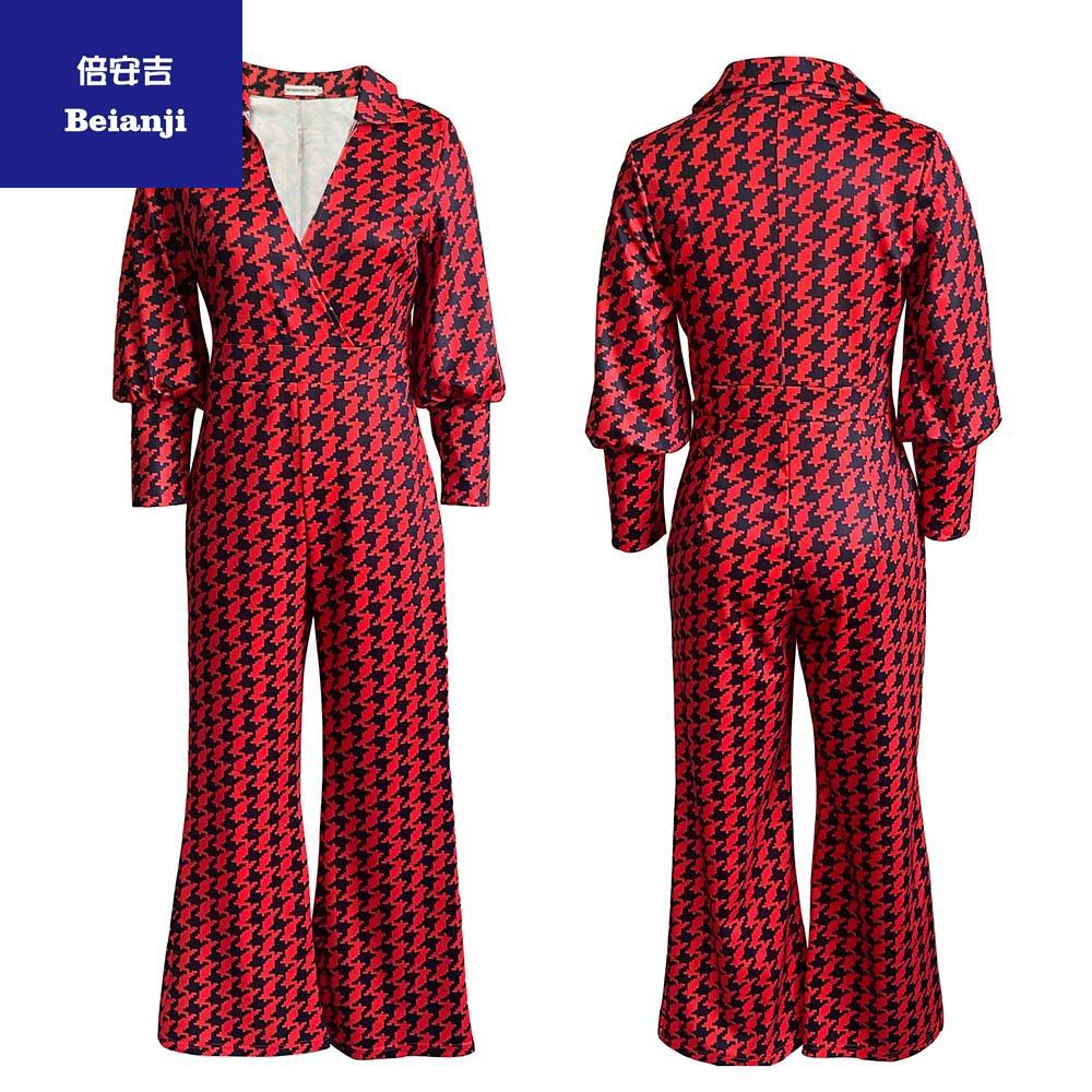 AmazonWomen'sjumpsuitSpringlooseelasticV-neckstraightleghighwaisttemperamentcross-borderjumpsuit-13