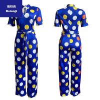 EuropeandtheUnitedStatesstyle2023summernewwomen'slargesizelooseleisurerounddigitalprintlace-upwide-legjumpsuit-12