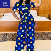 EuropeandtheUnitedStatesstyle2023summernewwomen'slargesizelooseleisurerounddigitalprintlace-upwide-legjumpsuit-14