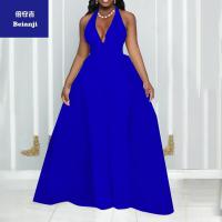 2023newsexyV-neckhangingneckbacklessmeshstitchingfashionjumpsuit-5