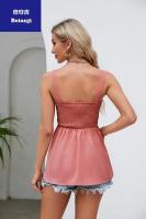 2023SummerSuspenderRuffledRetractionVestruffledshirtbeltedtop-2