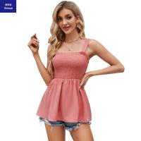 2023SummerSuspenderRuffledRetractionVestruffledshirtbeltedtop-11