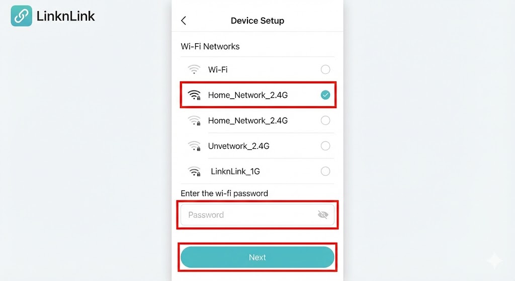 Obrazovka Wi-Fi připojení LinknLink eMotion Sensor