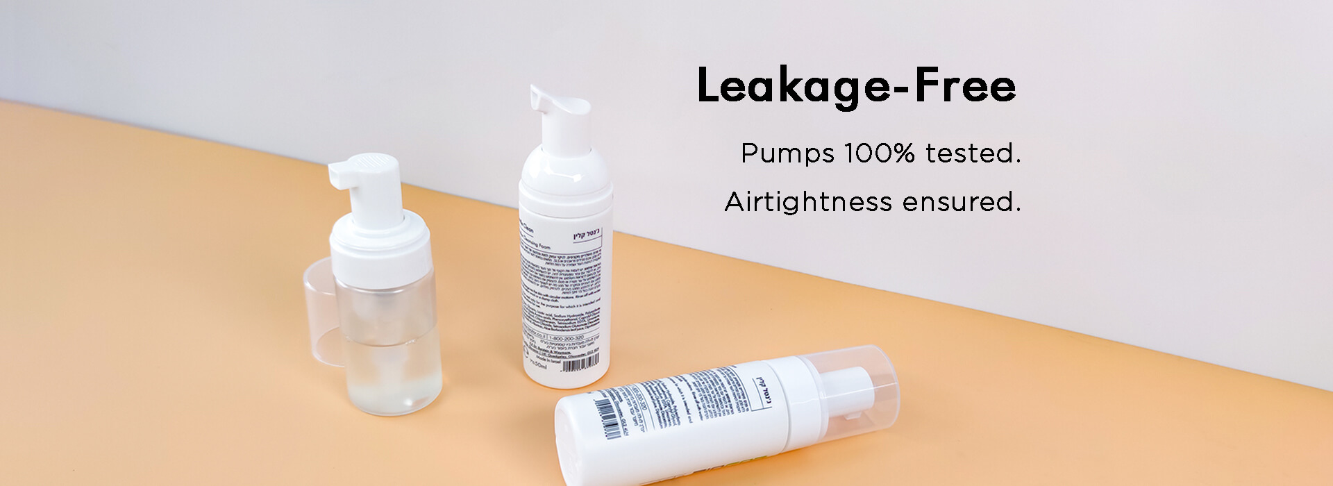 Our foaming pumps are 100% machine-tested to ensure they are airtight and leak-free.
