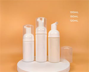 PET Foam pump bottle collection w/ Round Collar &amp; Domed Cap