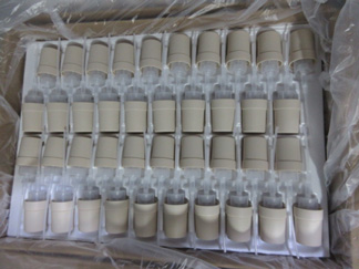 matte foam pumps layer packed on foam trays and into export carton