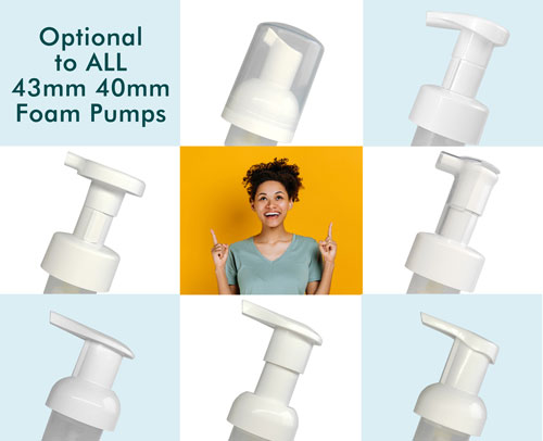 All-Plastic foam pumps in other closures and head shapes